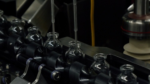 Close-up of a pharmaceutical manufacturing m