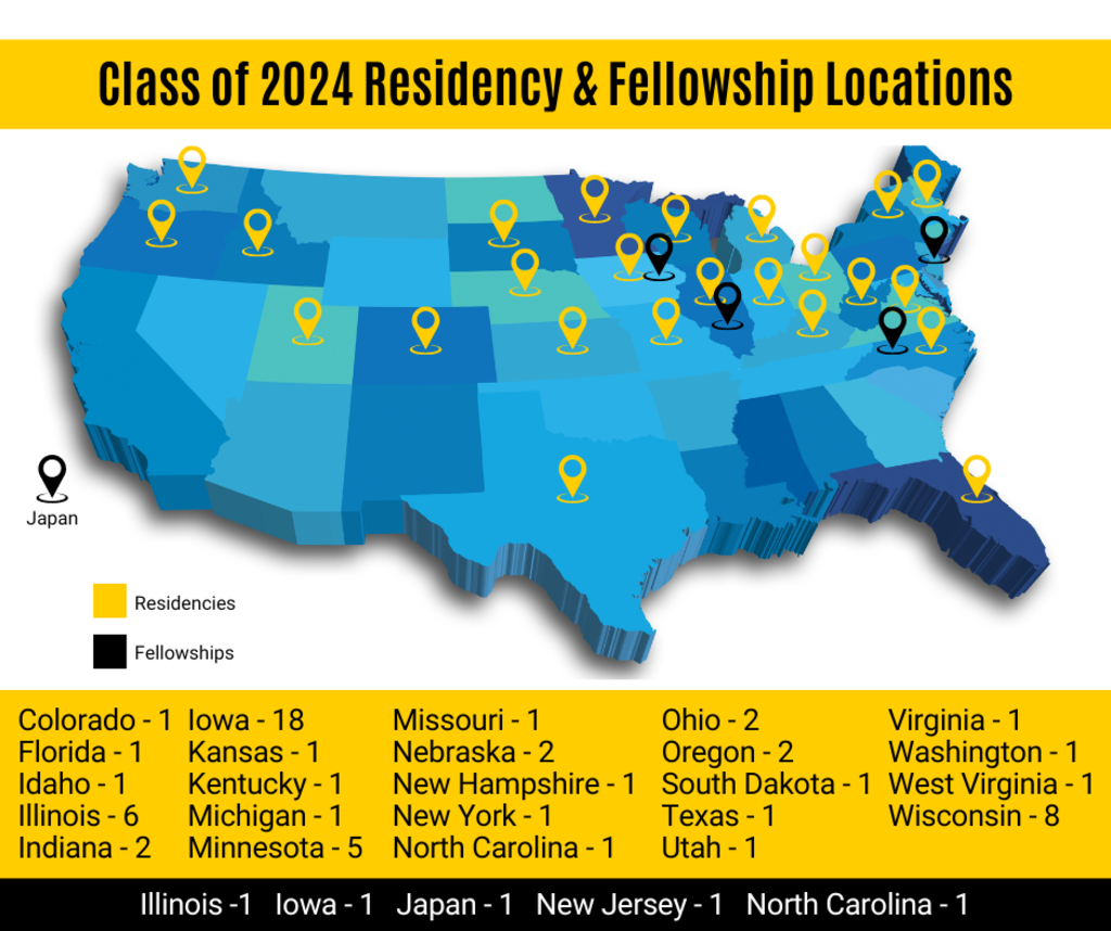 Residencies & Fellowships by State-Class of 2024