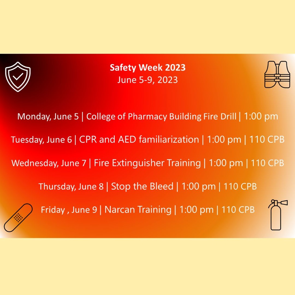 2023 UI College of Pharmacy Safety Week promotional image