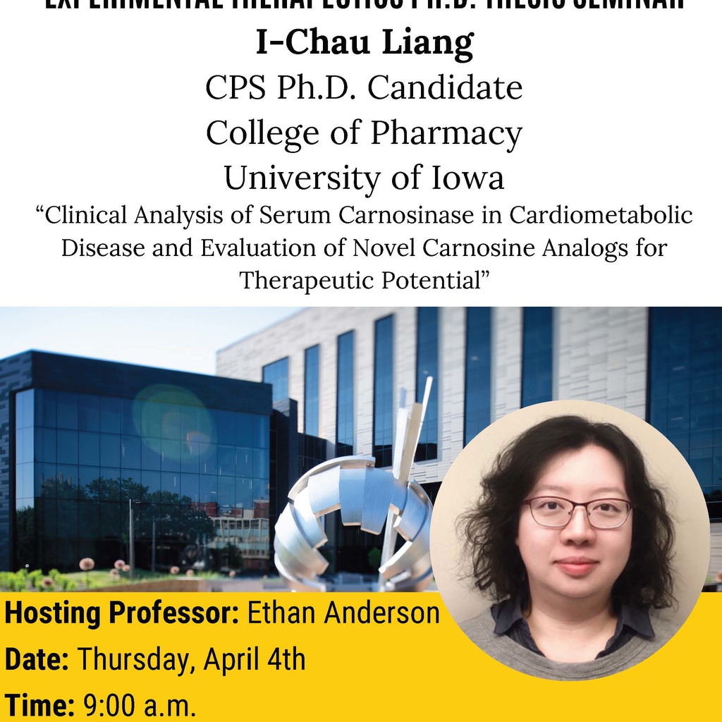 College of Pharmacy PSET Graduate Student Thesis Seminar: I-Chau Liang promotional image