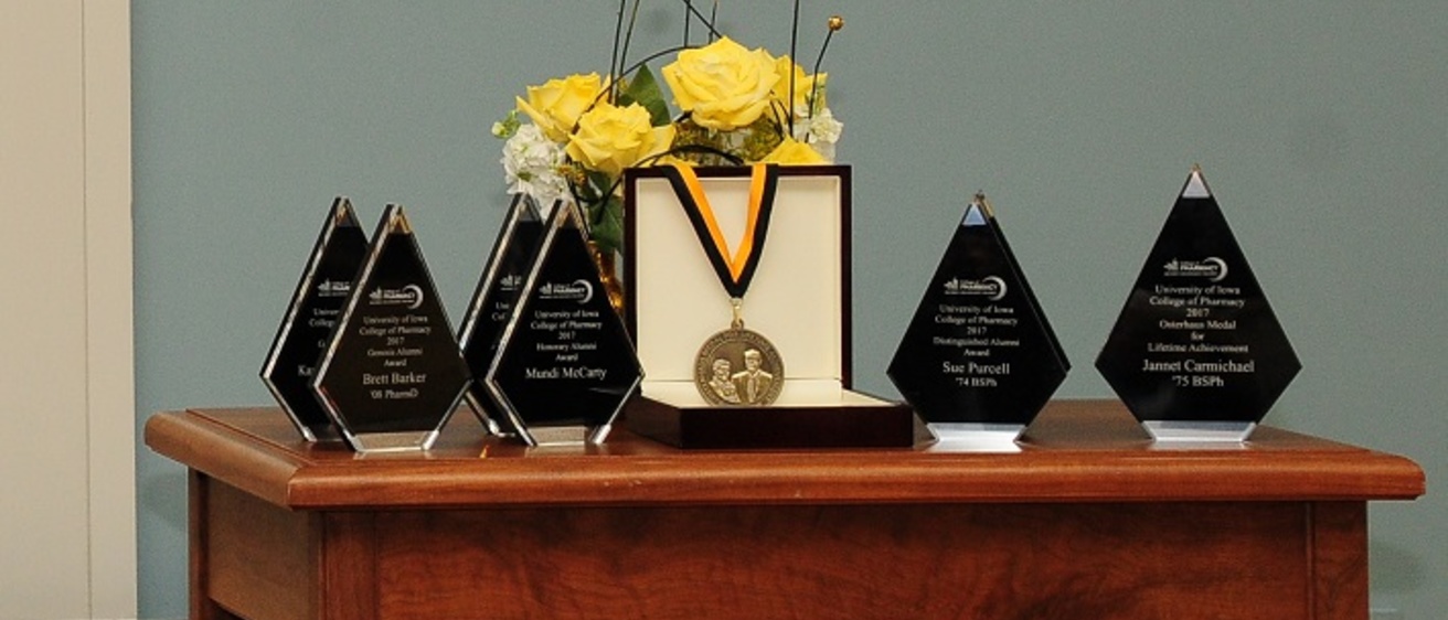 Awards on table